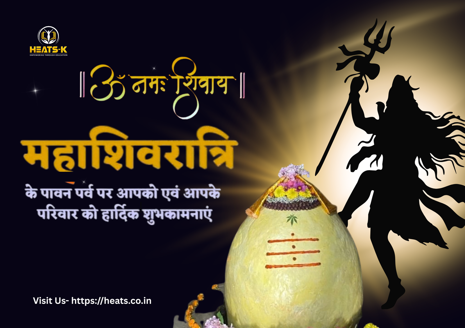 Gold Yellow Black Spiritual Maha Shivaratri Invitation Banner (A2 (Landscap_20260215_040522_0000